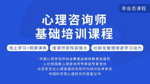 心理咨询基础班培训课程试听课